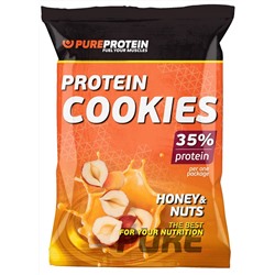 Печенье PureProtein "Protein Cookies", с высоким содержанием белка, мед, орехи, 80 г