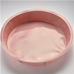 Форма Ø25х5см для выпечки кекса силиконовая BE-4224S темно-розовая