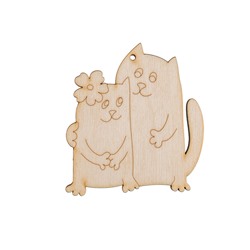 Заготовки для декорирования "Mr. Carving" ВД-182 "Пара котиков" фанера 9 см .