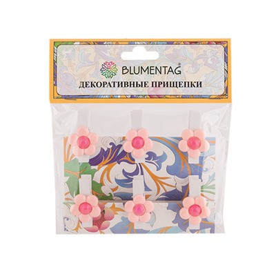 "Blumentag" WCRH-35 Декоративные прищепки 5 х 6 шт. 3.5 см СК