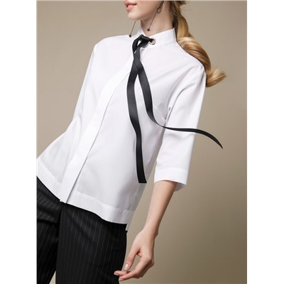 Блуза-рубашка с репсовой лентой