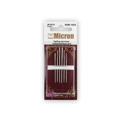 Иглы для шитья ручные "Micron" набор гобеленовых игл KSM-1053 в блистере 6 шт. 18/22