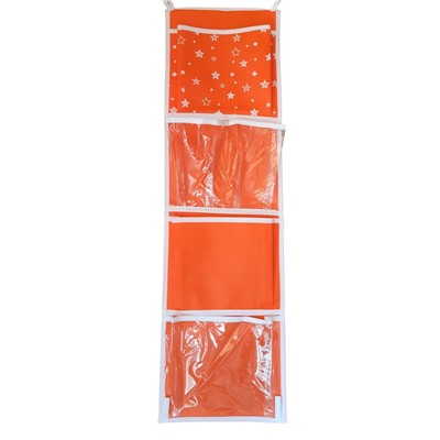 Кармашки для шкафчика, 5 отделений, оранжевый, 72*20 см