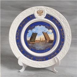 Тарелка сувенирная «Санкт-Петербург. разводной мост», d=20 см