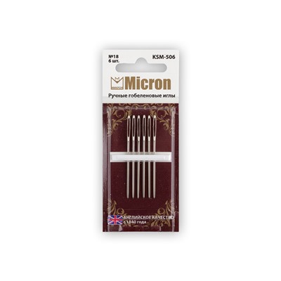 Иглы для шитья ручные "Micron" гобеленовые KSM-506 в блистере 6 шт. 18