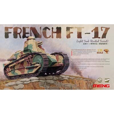 "MENG" TS-011 "танк" FRENCH FT-17 LIGHT TANK (RIVETED TURRET) 1/35