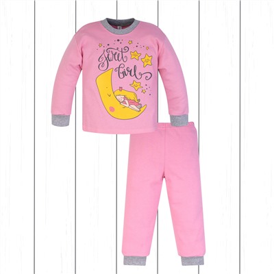 Детская пижама с принтом (интерлок) арт.800п-розовый_девочка