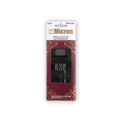 Иглы для шитья ручные "Micron" набор для вышивания KSM-1056 в блистере 25 шт. .