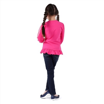 Розовая футболка с длинным рукавом для девочки 582101