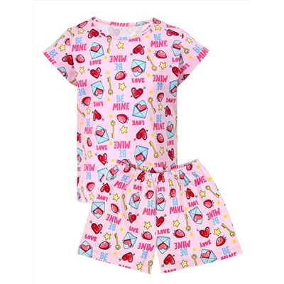 Пижама детская KETMIN BE LOVE MINE цв.Розовый (Футболка/Шорты)
