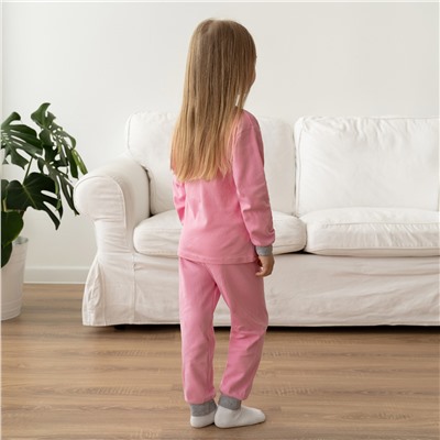 Детская пижама с принтом (интерлок) арт.800п-розовый_девочка