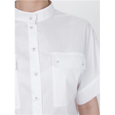 Блузка-рубашка из вискозы с патами