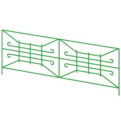Заборчик-ограждение металлический "Классик широкий" 55х95см, труба д1см, 5 секций 4,77м, окрашенный (Россия)