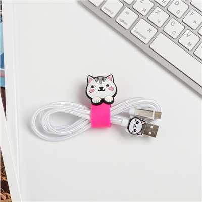 Набор держатель для провода и кабель USB Android Oh, my cat, 1 м