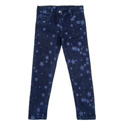Темно-синие брюки джинсовые для девочки 382111