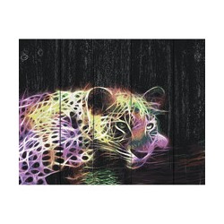 "ФРЕЯ" PKW-1 04 Набор для раскрашивания по номерам (по дереву) 40 х 50 см "Леопард в стиле поп-арт"