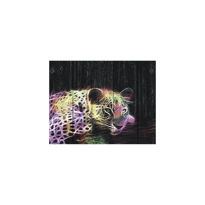 "ФРЕЯ" PKW-1 04 Набор для раскрашивания по номерам (по дереву) 40 х 50 см "Леопард в стиле поп-арт"