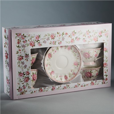 Набор чайный 12 предметов Ф2-017P/6 "Розовый танец" в подарочной коробке