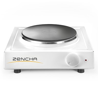 Плитка электрическая "Zencha" 1кВт/220В, 1 конфорка (закрытый тэн) 18см, 32х27х9см, белая эмаль (Россия)