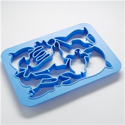 Форма для печенья ОКЕАН (11 фигурок) BE-4422 голубая