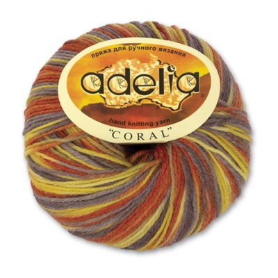 Пряжа ADELIA "CORAL" 95% шерсть, 5% акрил 10 х 50 г 200 м ± 12 м