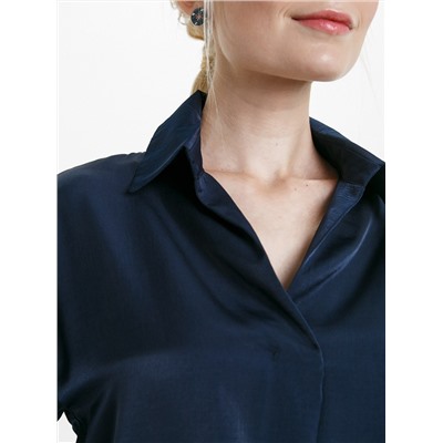 Однотонная блузка-рубашка из вискозы
