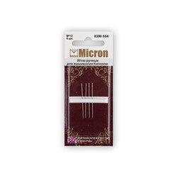 Иглы для шитья ручные "Micron" для вышивания бисером KSM-504 в блистере 4 шт. 12