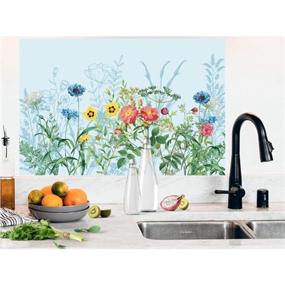 Наклейка виниловая для кухни «Полевые цветы», интерьерная, 60 х 90 см