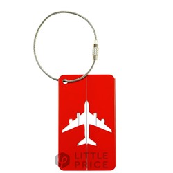 Бирка багажная - Metall plane Red