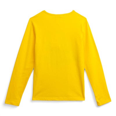 Желтая футболка с длинным рукавом для девочки 979431
