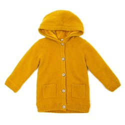 Оранжевое пальто трикотажное для девочки 388008