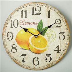 Часы настенные 34см МДФ DT-0143 "Лимон"