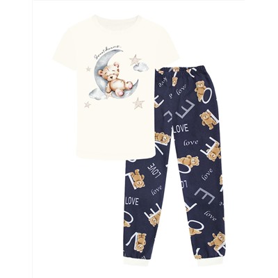 Пижама детская c брюками KETMIN МИШКА LOVE цв.Синий (Футболка/Брюки)