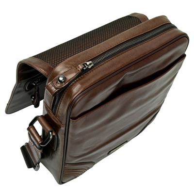 Мужская кожаная сумка К8035 коричневая