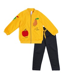 Желтый комплект: толстовка, брюки для девочки 388025