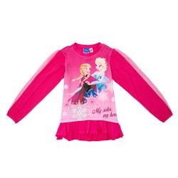 Розовая футболка с длинным рукавом для девочки 582101