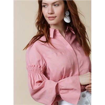 Блузка-рубашка с фантазийными рукавами