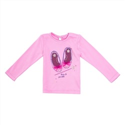 Розовая футболка с длинным рукавом для девочки 388122