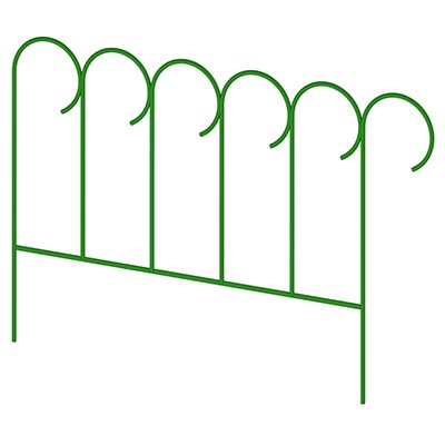 Заборчик-ограждение металлический "Декоративный" 51х75см, труба д1см, 5 секций 3,75м, окрашенный (Россия)