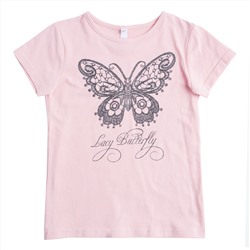 Светло-розовая футболка для девочки 182114