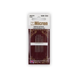 Иглы для шитья ручные "Micron" набор гобеленовых игл KSM-1055 в блистере 6 шт. 24/26