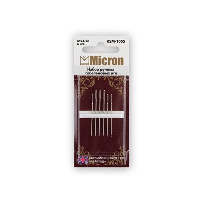 Иглы для шитья ручные "Micron" набор гобеленовых игл KSM-1055 в блистере 6 шт. 24/26