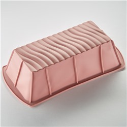 Форма 26х14х7см для выпечки прямоугольная силиконовая BE-4225S темно-розовая