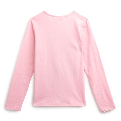 Розовая футболка с длинным рукавом для девочки 979402