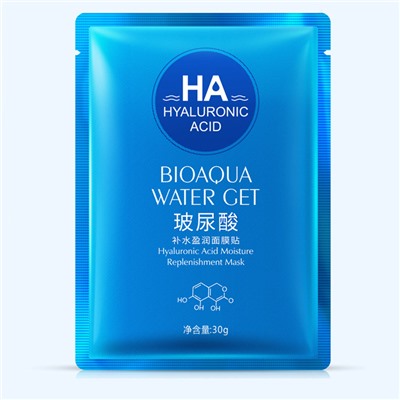 Маска для лица с гиалуроновой кислотой BIOAQUA WATER GET