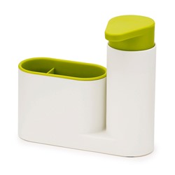 Органайзер для раковины с дозатором для мыла SinkBase белый-зеленый / Бренд Joseph Joseph/