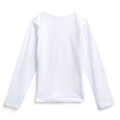 Белая футболка с длинным рукавом для девочки 979429